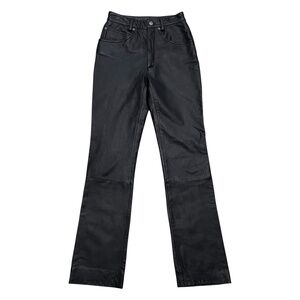 Wilsons Leather Maxima Pants Women's 2 Black Genuine Leather Bootcut 5 Pocket